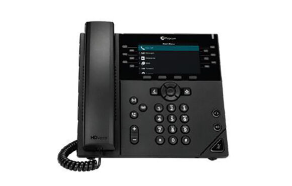 Polycom VVX 411 VoIP Desk Phone – 12 Lines, Gigabit, HD Voice, Color Display, PoE
