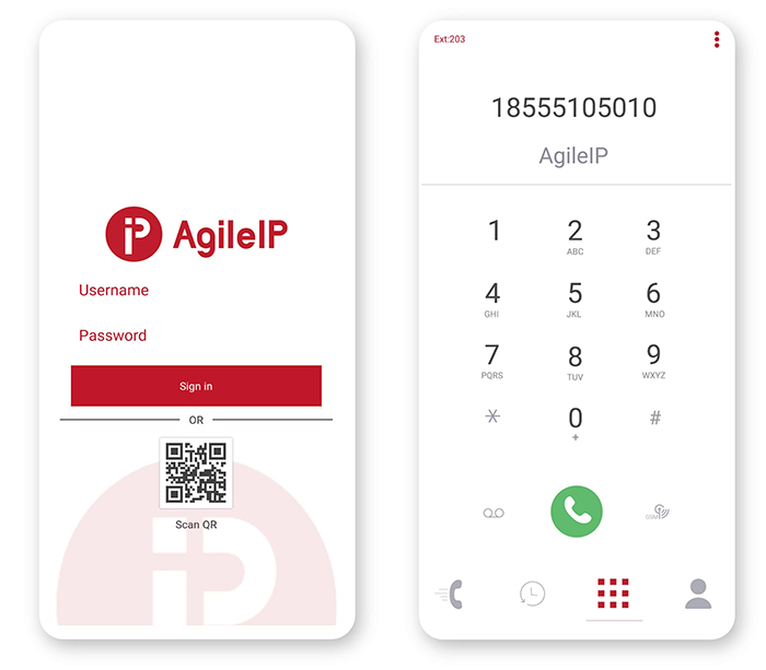Téléphone logiciel d’entreprise AgileIP